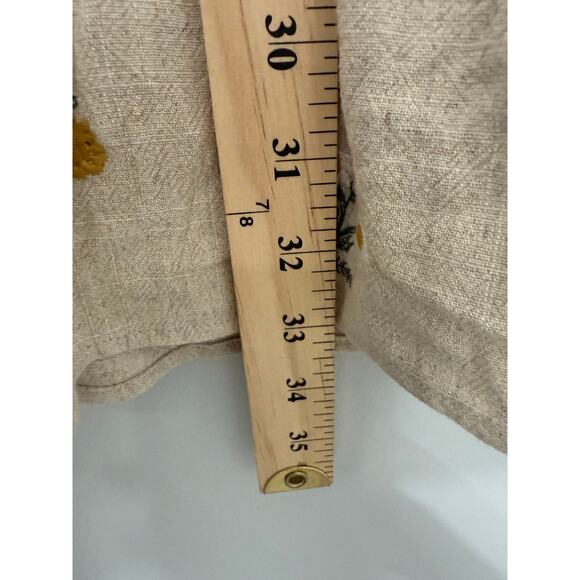 Kourt Casual Flax Linen Blend Breezy Sunflower Bubble Wheat Dress Medium - Picture 7 of 7